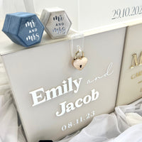 Velvet Hexagon Personalised Ring Box