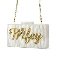 Pearl Mrs/Wifey Clutch Bag