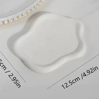 Wavy White Speckle Ring Trinket Ceramic Jewellery Dish