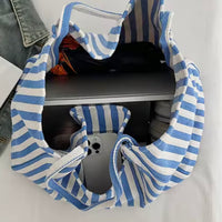 Stripe Canvas Beach Tote Bag