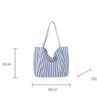 Stripe Canvas Beach Tote Bag