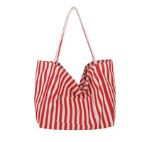 Stripe Canvas Beach Tote Bag