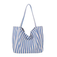 Stripe Canvas Beach Tote Bag