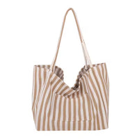 Stripe Canvas Beach Tote Bag