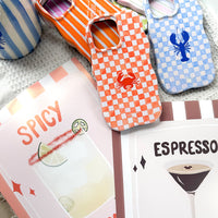 ORANGE CHECK Personalised Wavy iPhone Case