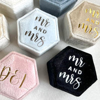 Velvet Hexagon Personalised Ring Box