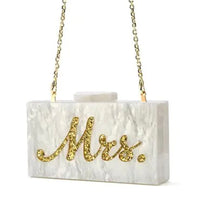 Pearl Mrs/Wifey Clutch Bag