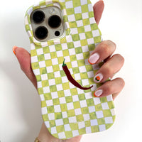 GREEN CHECK Personalised Wavy iPhone Case