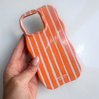 ORANGE STRIPE Personalised Wavy iPhone Case