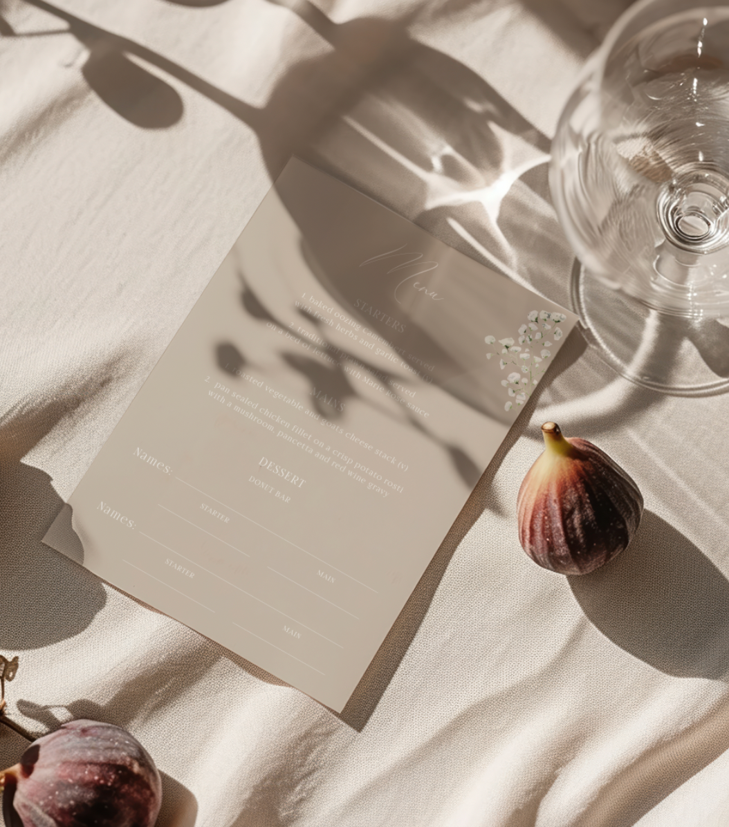 TUSCANY A6 Menu Card