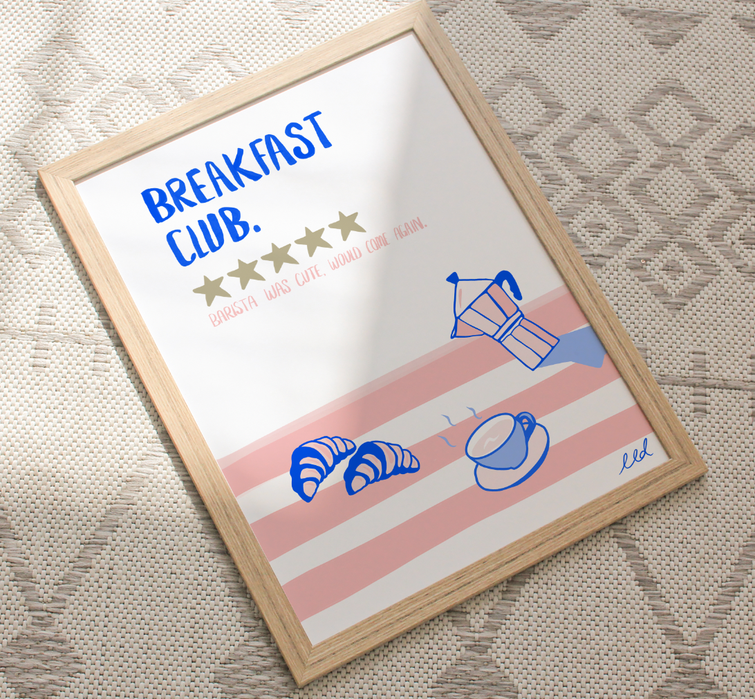 BREAKFAST CLUB A4 Art Illustration Print