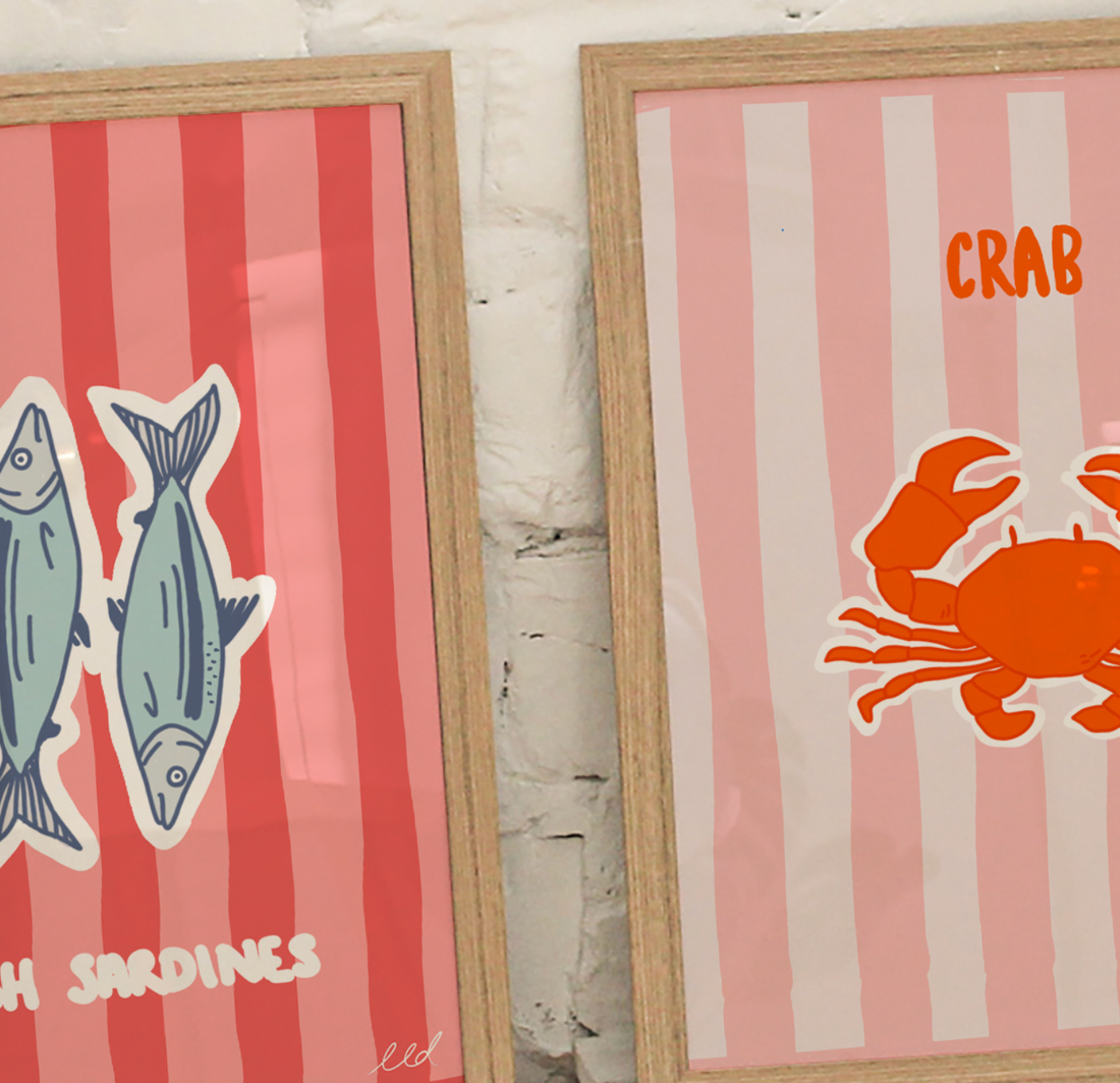 FISH SARDINES A4 Art Illustration Print