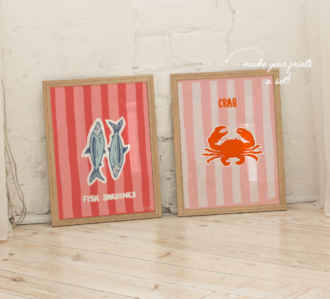 SEA CRAB A4 Art Illustration Print