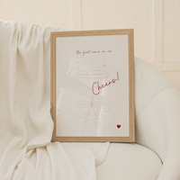 ROMANTIC CHEERS A4 Art Illustration Print