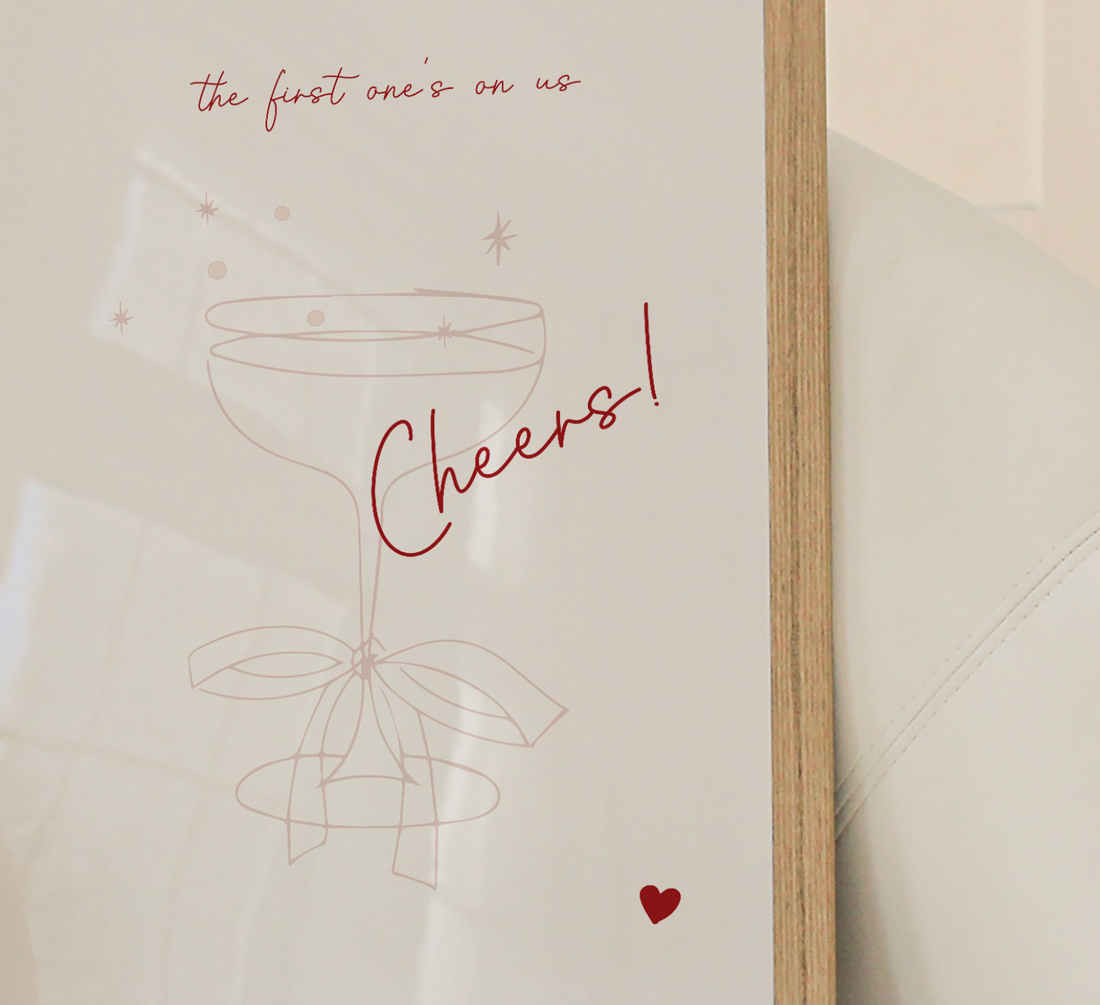ROMANTIC CHEERS A4 Art Illustration Print