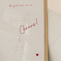 ROMANTIC CHEERS A4 Art Illustration Print