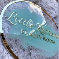 Mirrored Logo Acrylic Round Signage