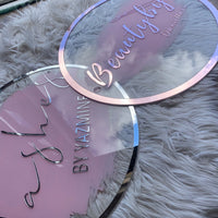 Mirrored Logo Acrylic Round Signage