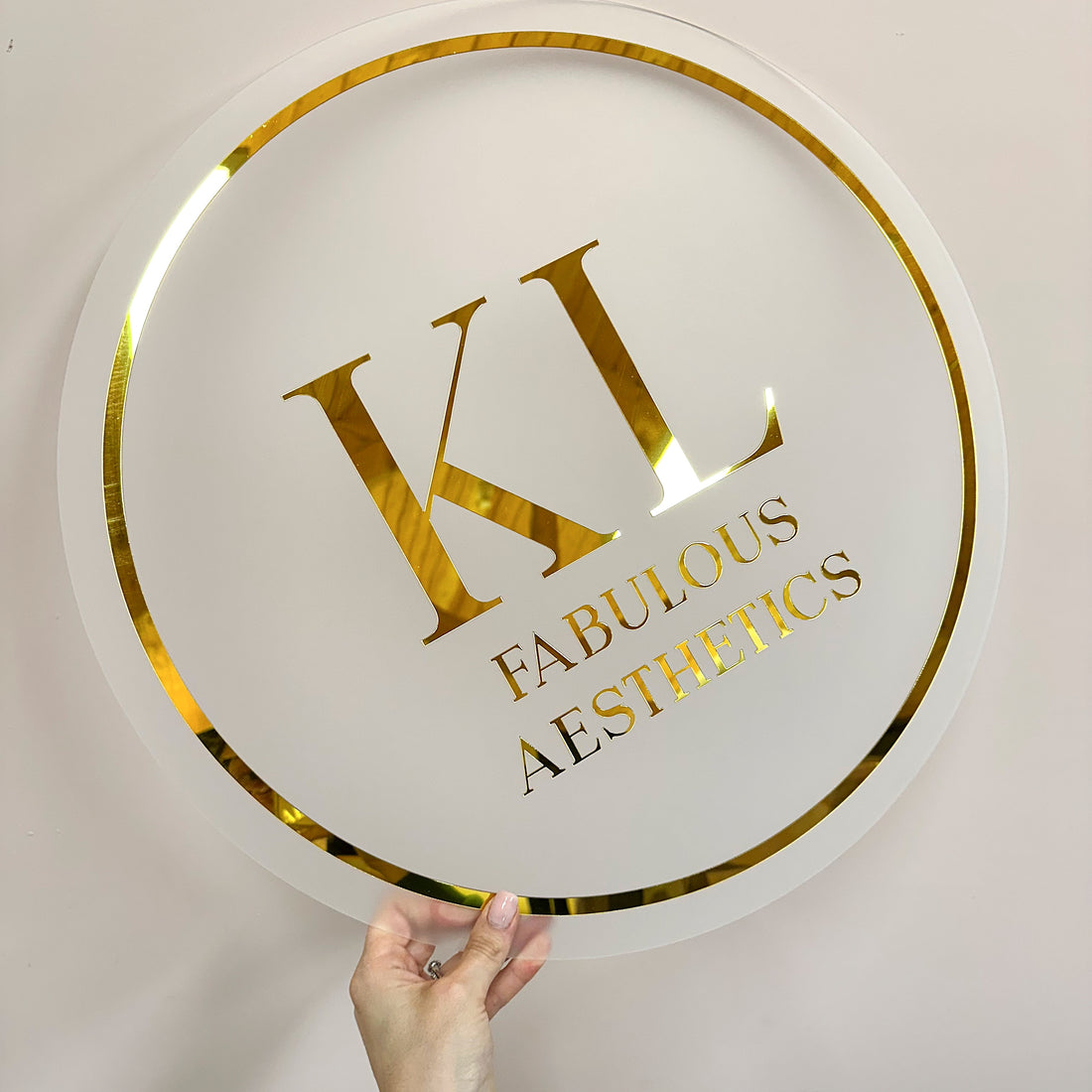 Mirrored Logo Acrylic Round Signage