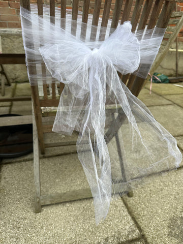 White Organza Chair Sashes