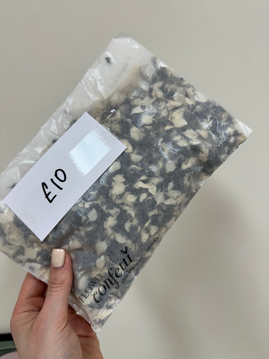 Black and Ivory Biodegradable Confetti