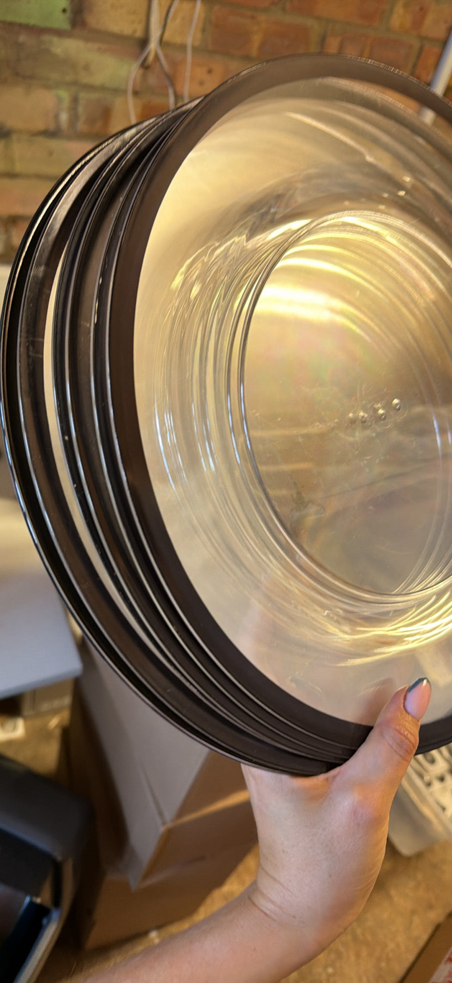 Black Rim Plastic Charger Plates