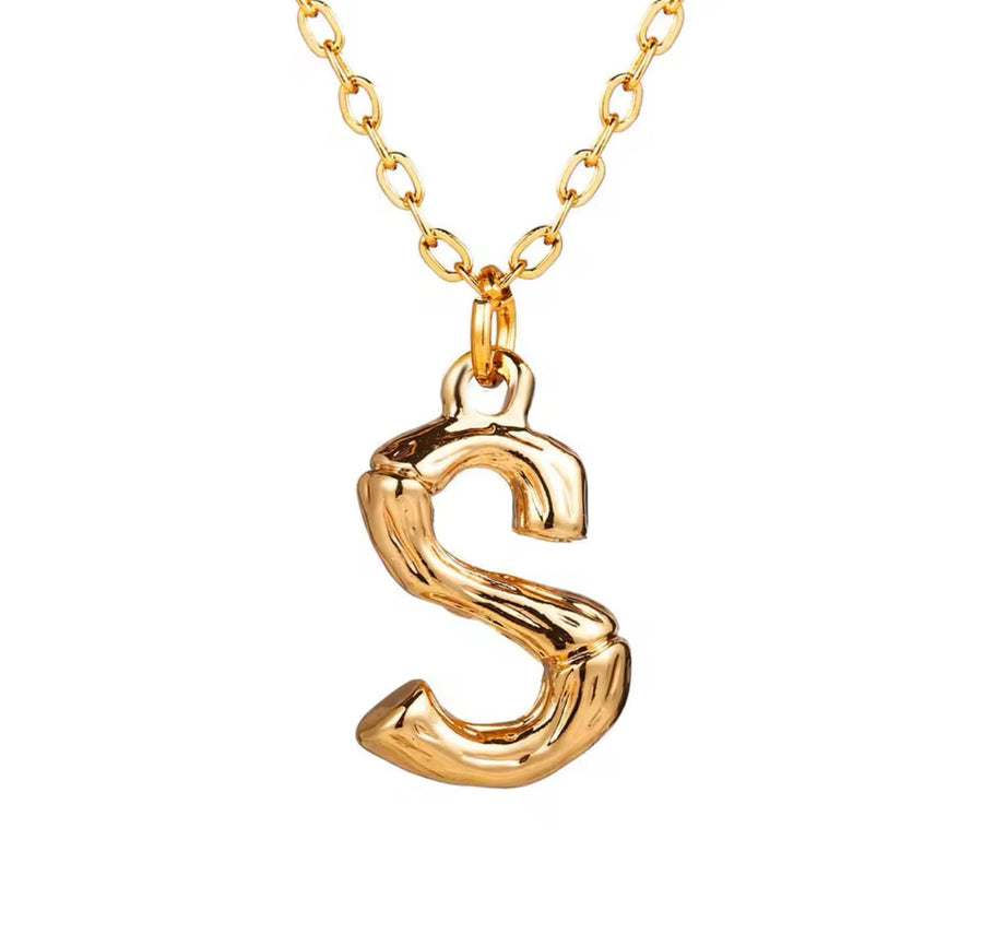 Hanging Initial Gold Necklaces