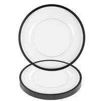 Black Rim Plastic Charger Plates