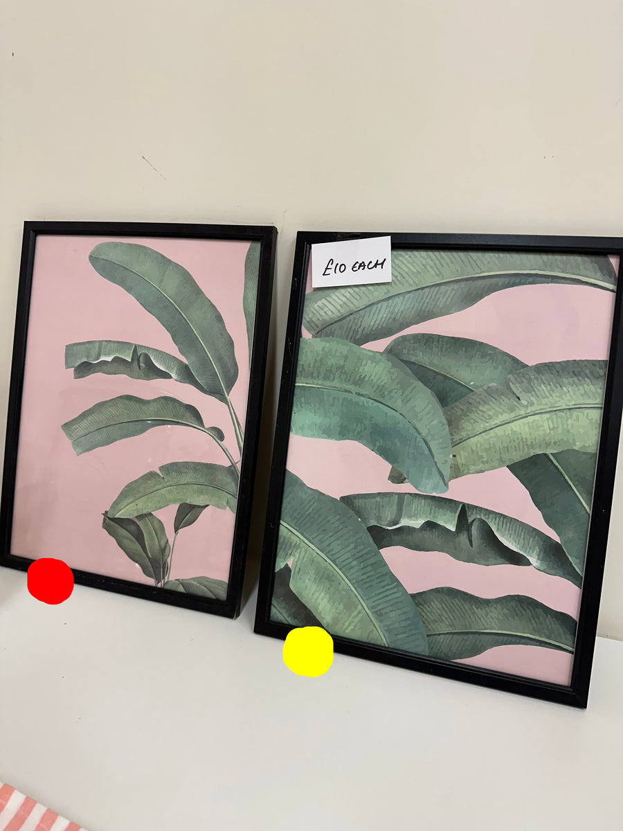 Pink and Green Leaf A3 Frames