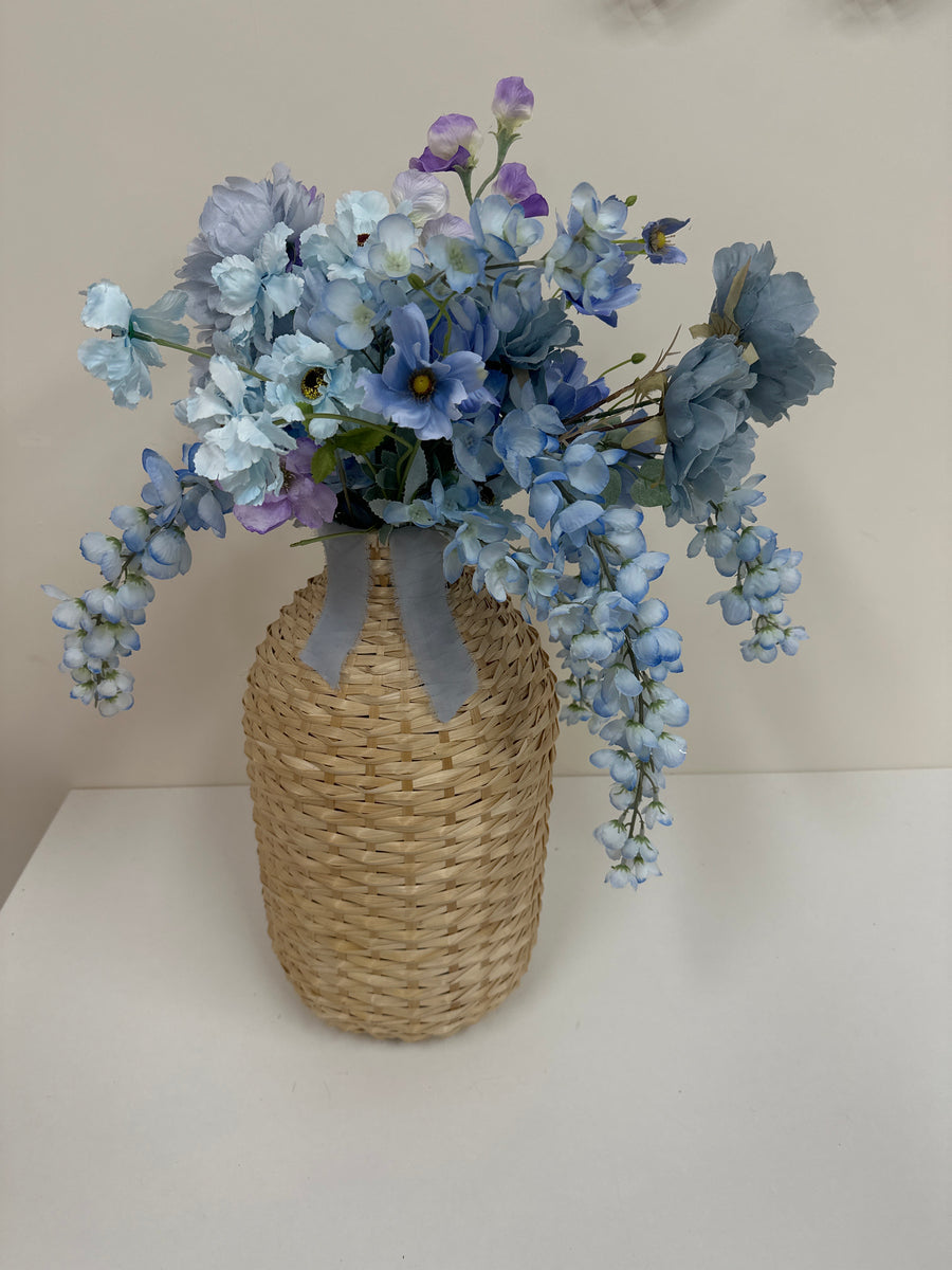 Blue Faux Flower Display