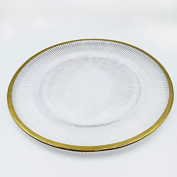 Gold Rim Ribbed Charger Plates (10-12 week lead time)