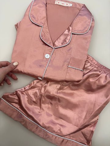 Peach Satin PJs