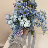 Blue Faux Flower Display