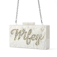 Pearl Mrs/Wifey Clutch Bag