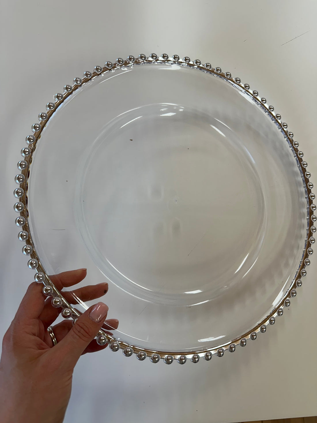 Silver Beaded Charger Plates COLLECTION ONLY