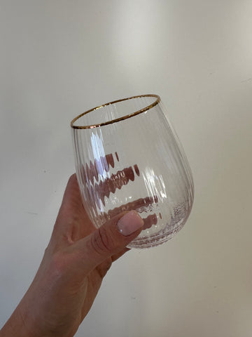 Gold Rim Water Glasses (Pack of 6)