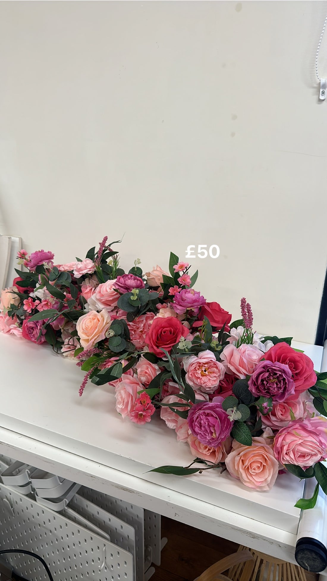 Pink Faux Flower Display (Collection only)