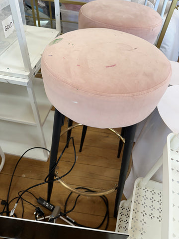 Pink Velvet Touch Bar Stools (COLLECTION ONLY)