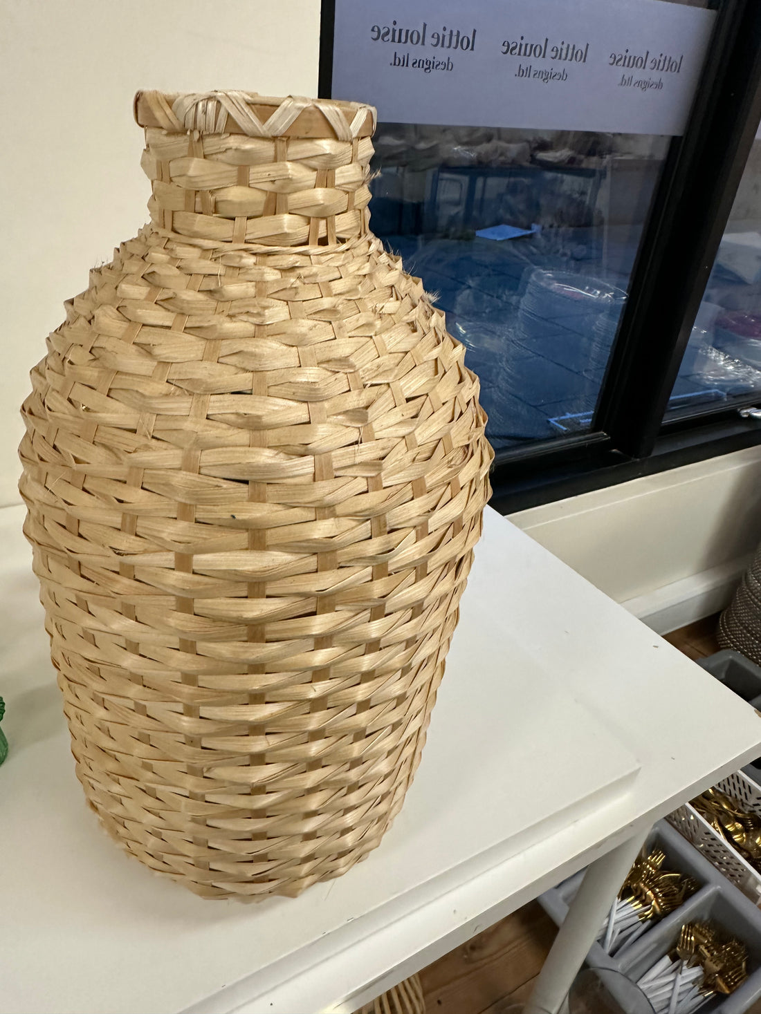 Large Wicker Flower Vase