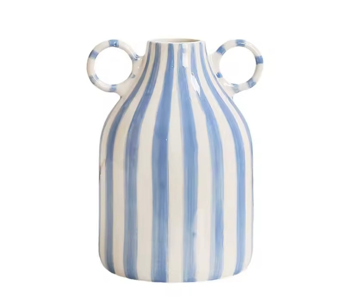 Small Stripe Ceramic Vase