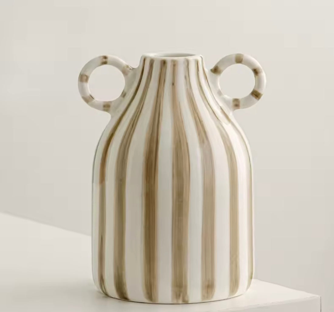 Small Stripe Ceramic Vase