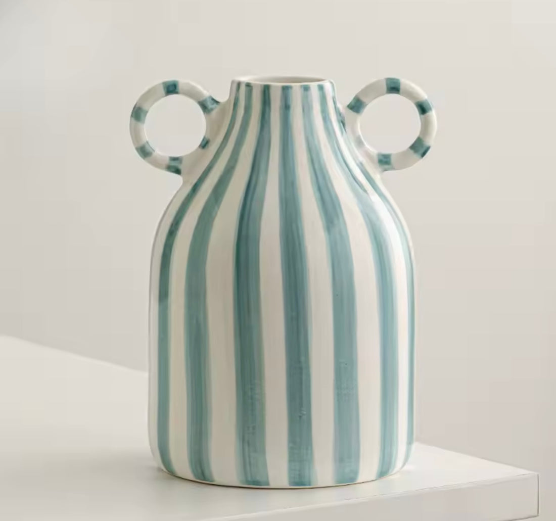 Small Stripe Ceramic Vase