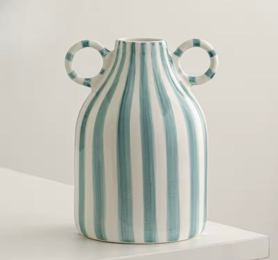 Small Stripe Ceramic Vase