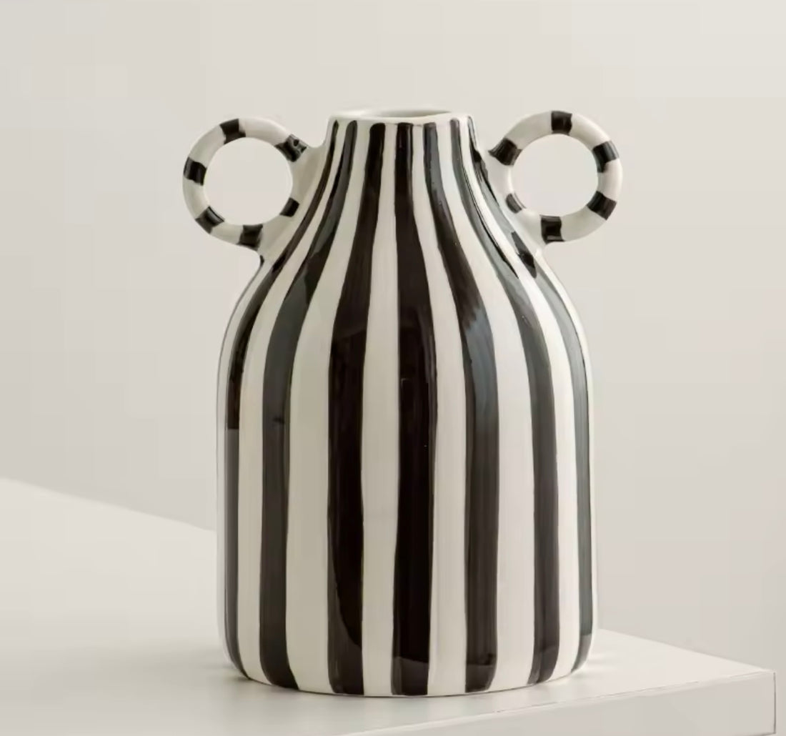 Small Stripe Ceramic Vase
