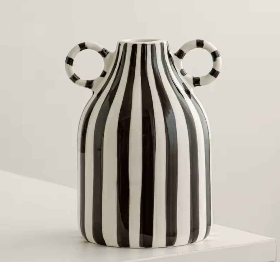 Small Stripe Ceramic Vase