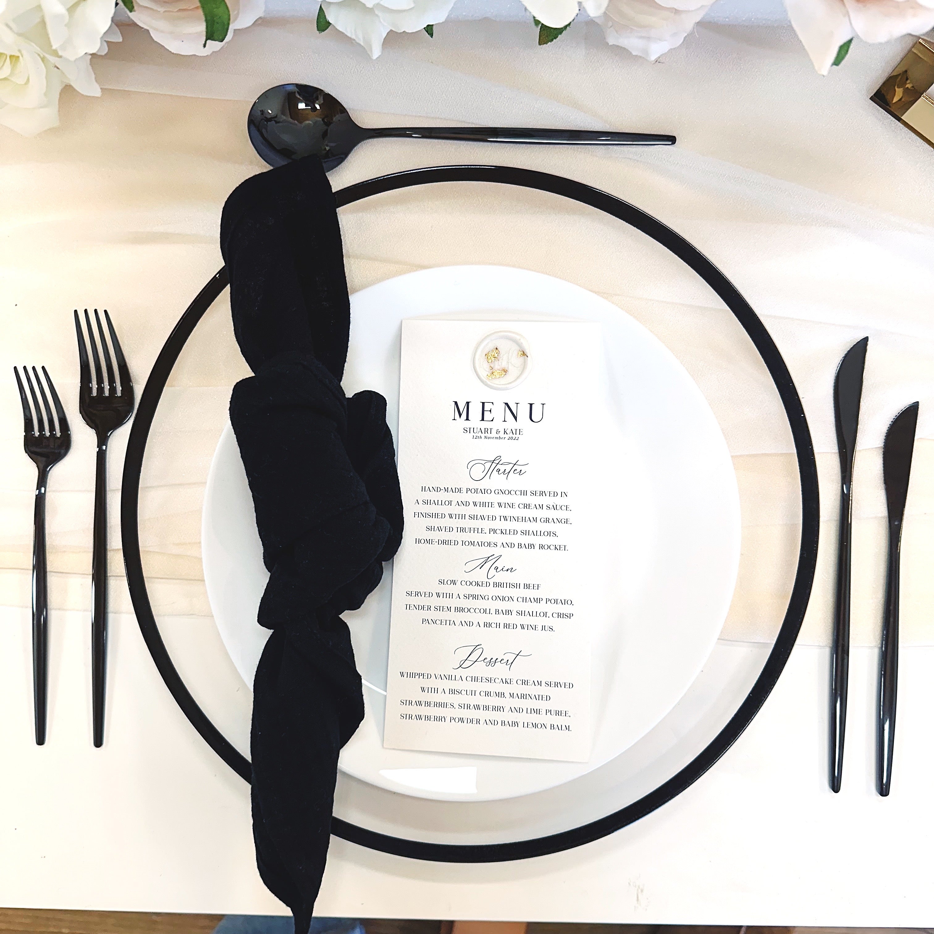 Monochrome Wedding Tableware For Hire