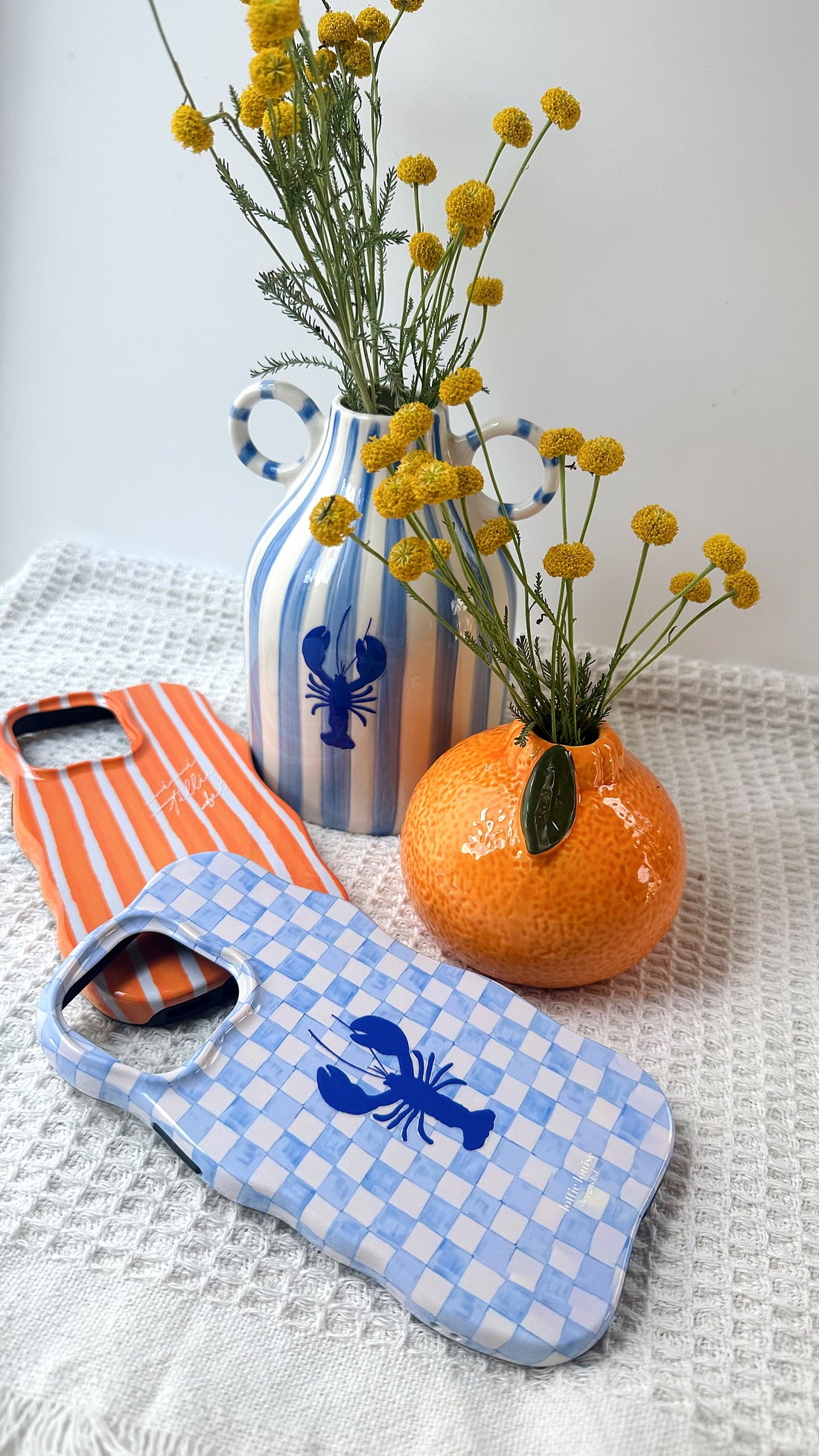 ORANGE STRIPE Personalised Wavy iPhone Case