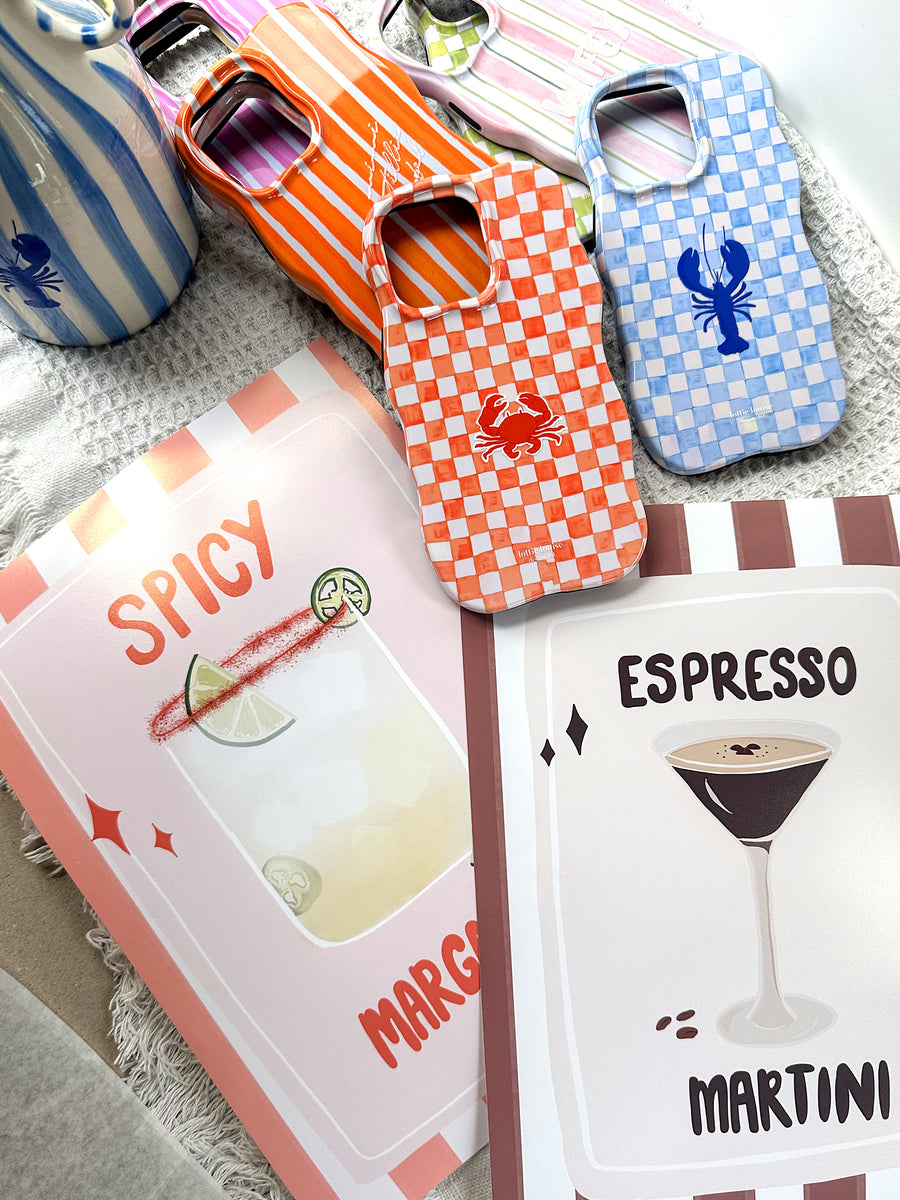 ORANGE STRIPE Personalised Wavy iPhone Case