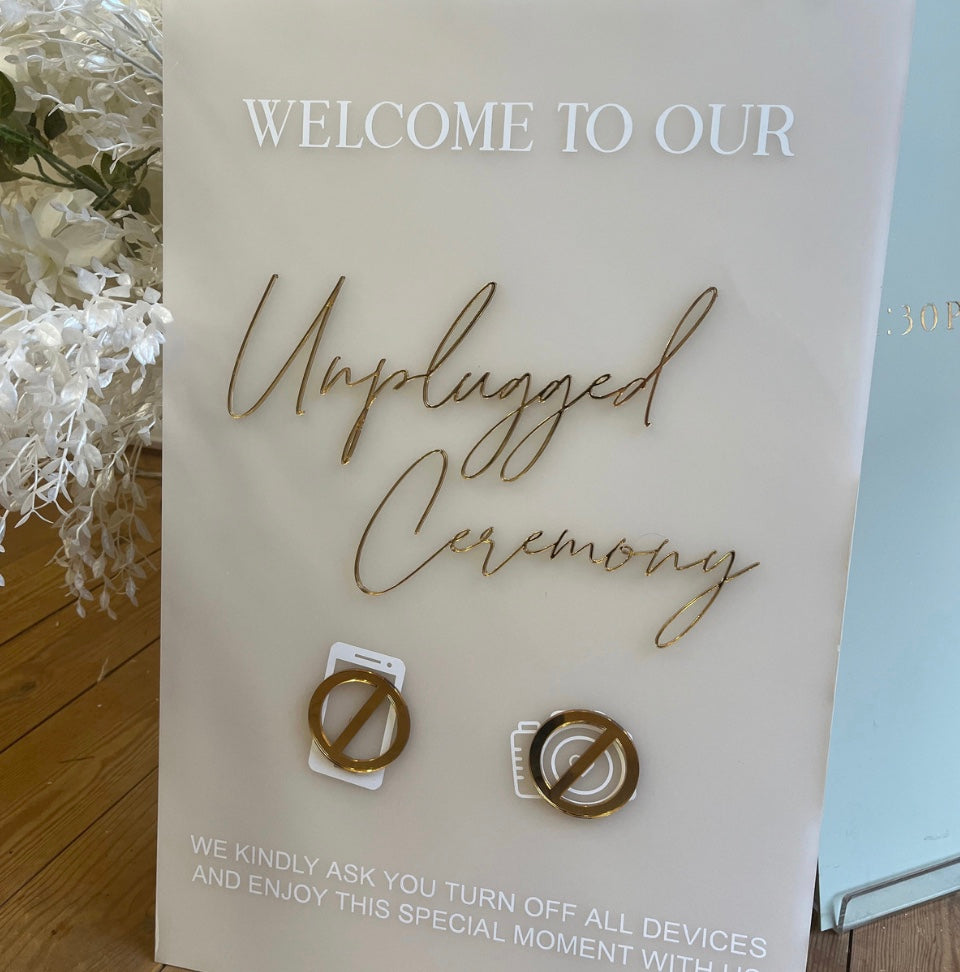 A2 Unplugged Ceremony Acrylic Signage