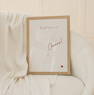 ROMANTIC CHEERS A4 Art Illustration Print